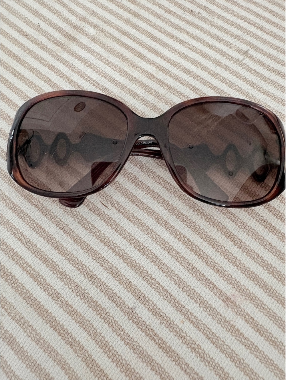 Emilio Pucci EP604S 214 Y2K Brown Oversized Sunglasses Gold Insert Italy